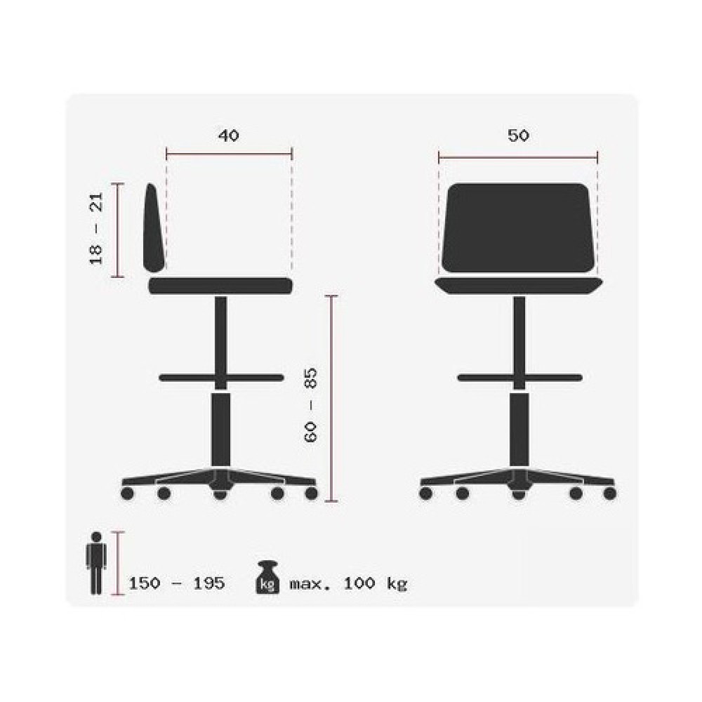 Produktabbildung Nr. 11: hjh OFFICE Hocker / Drehhocker WORK MF Stoff, anthrazit