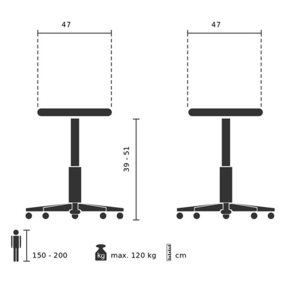 Productafbeelding nr. 11: hjh OFFICE Hocker / Drehstuhl SARANTO HOCKER PU Kunstleder, schwarz
