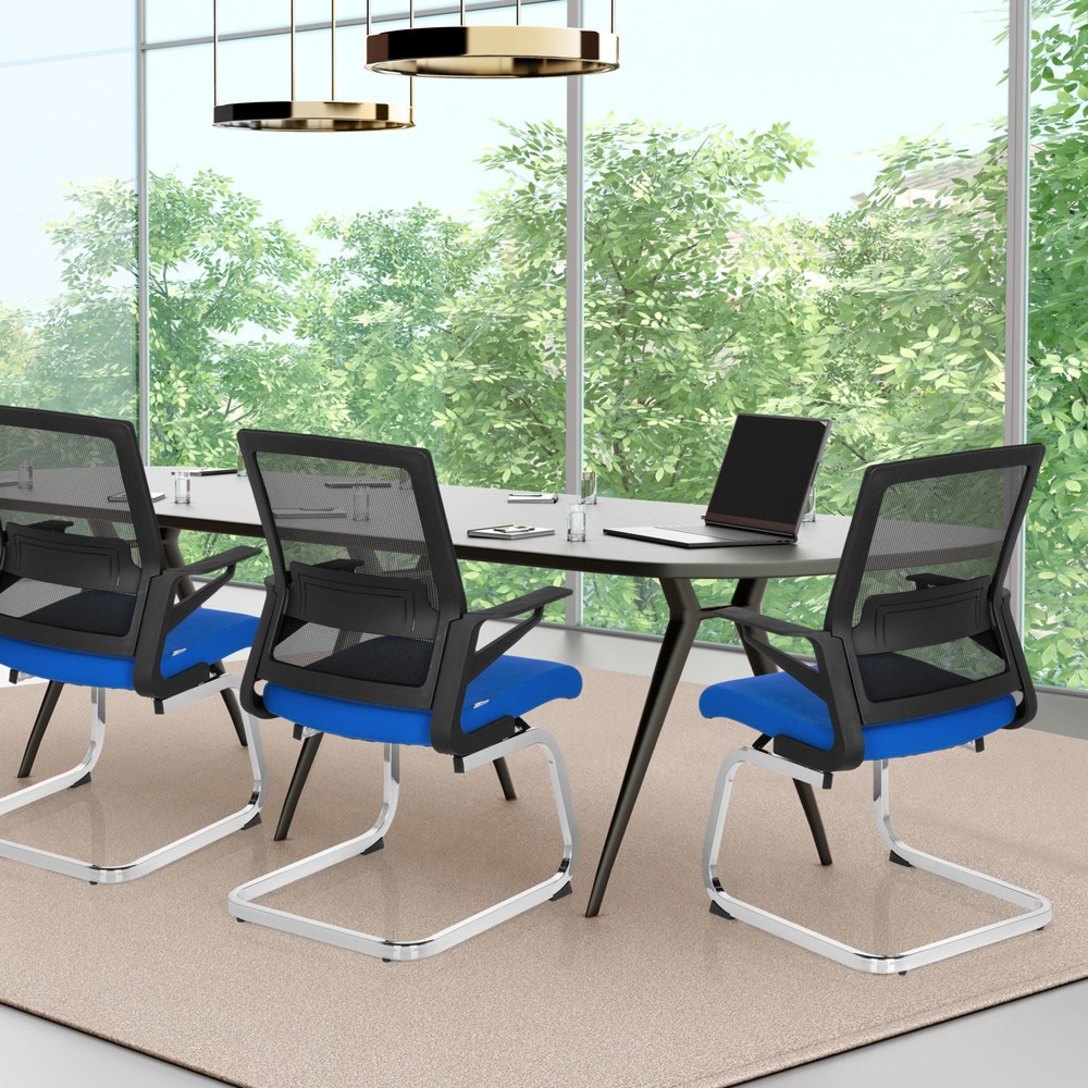 N° de l'image du produit 4 : Chaise de conférence / fauteuil suspendu hjh OFFICE INVENTOR V tissu, noir / bleu
