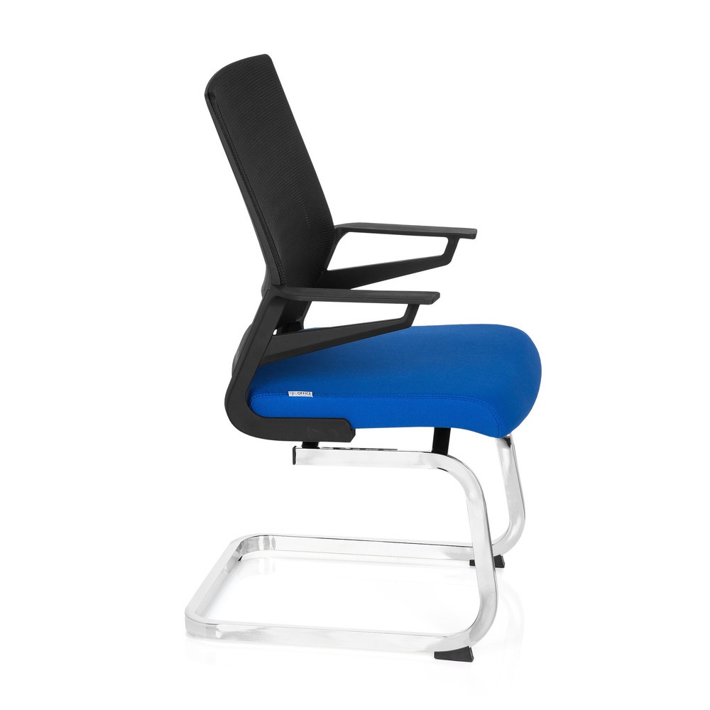 N° de l'image du produit 6 : Chaise de conférence / fauteuil suspendu hjh OFFICE INVENTOR V tissu, noir / bleu