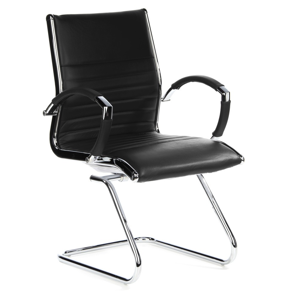 Productafbeelding nr. 2: Vergaderstoel / sledestoel hjh OFFICE PARMA V leder, zwart chroom