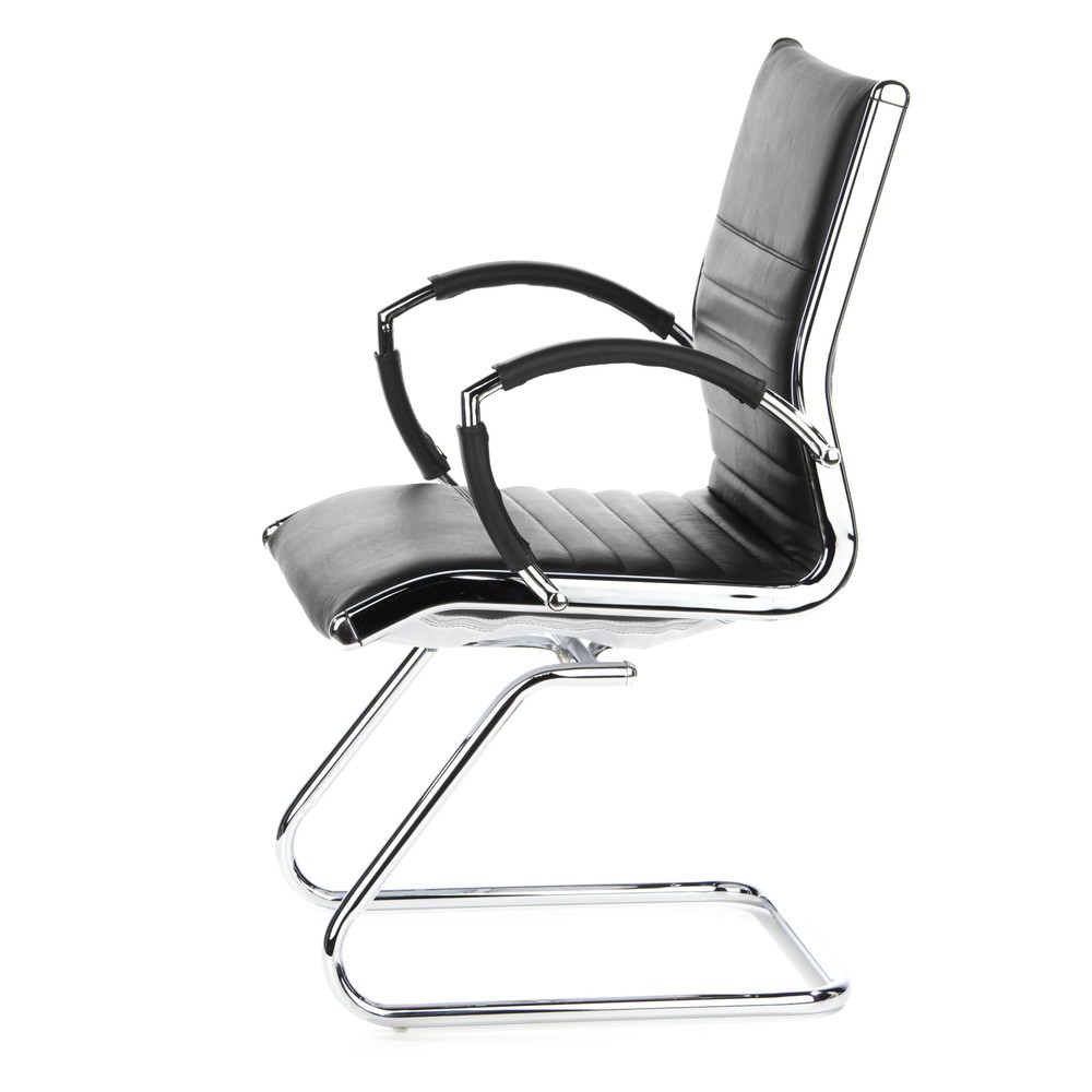 Productafbeelding nr. 9: Vergaderstoel / sledestoel hjh OFFICE PARMA V leder, zwart chroom