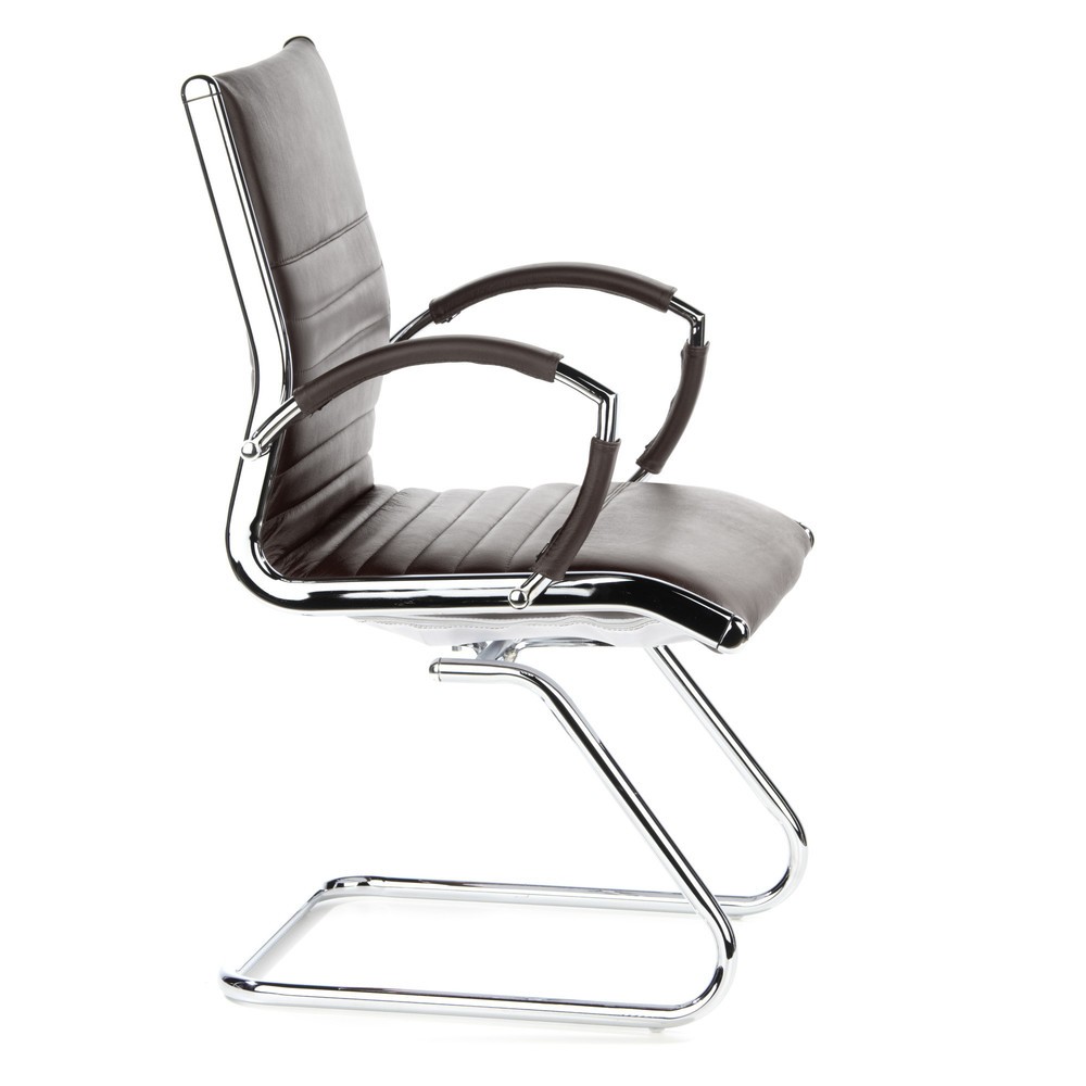 Productafbeelding nr. 4: Vergaderstoel / sledestoel hjh OFFICE PARMA V leder, bruin chroom