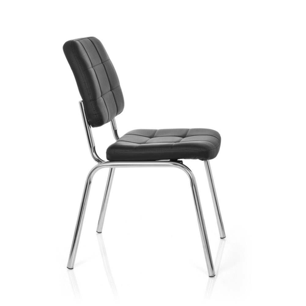 N° de l'image du produit 3 : Chaise de réunion / chaise-visiteur hjh OFFICE PICENO V PU, noir