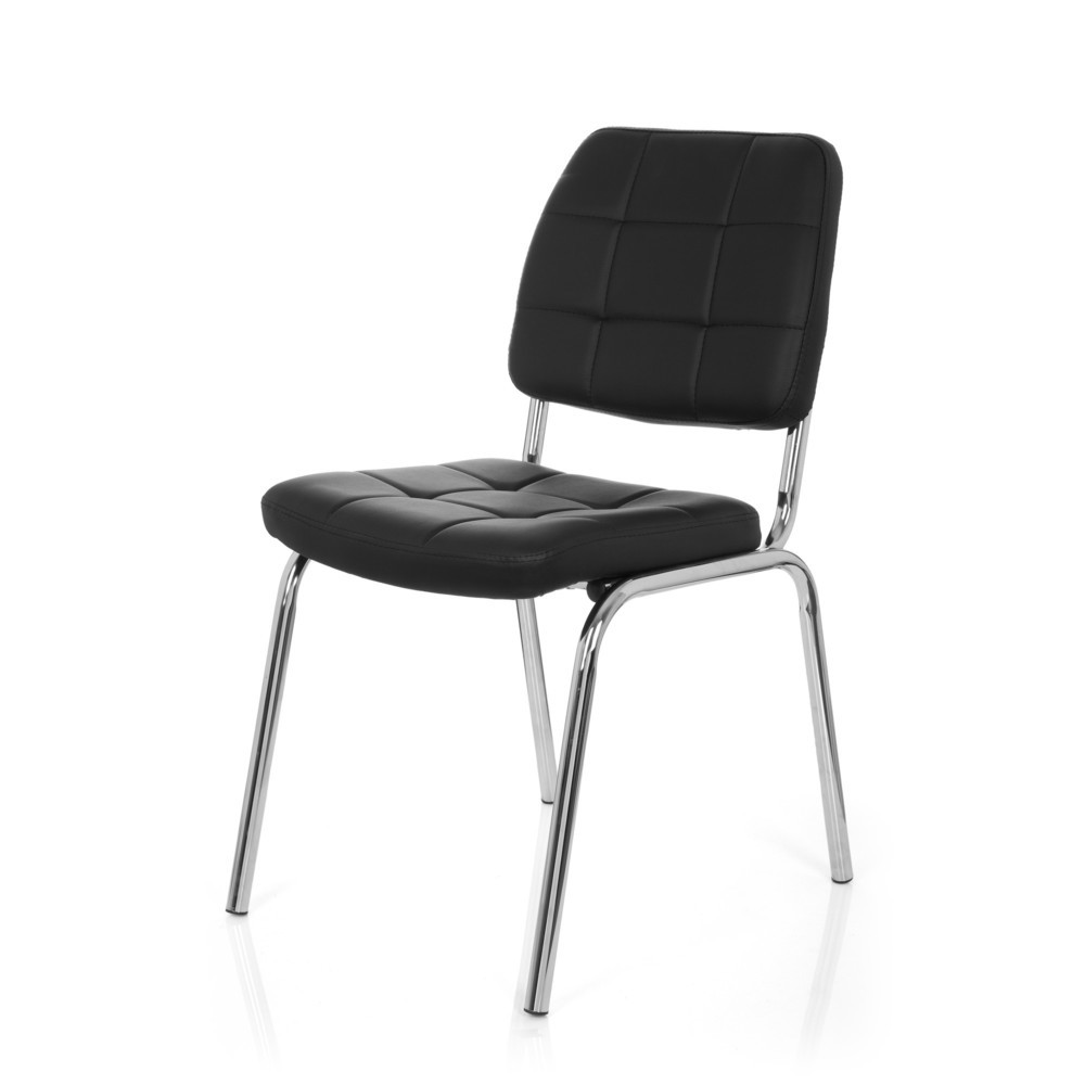 N° de l'image du produit 10 : Chaise de réunion / chaise-visiteur hjh OFFICE PICENO V PU, noir