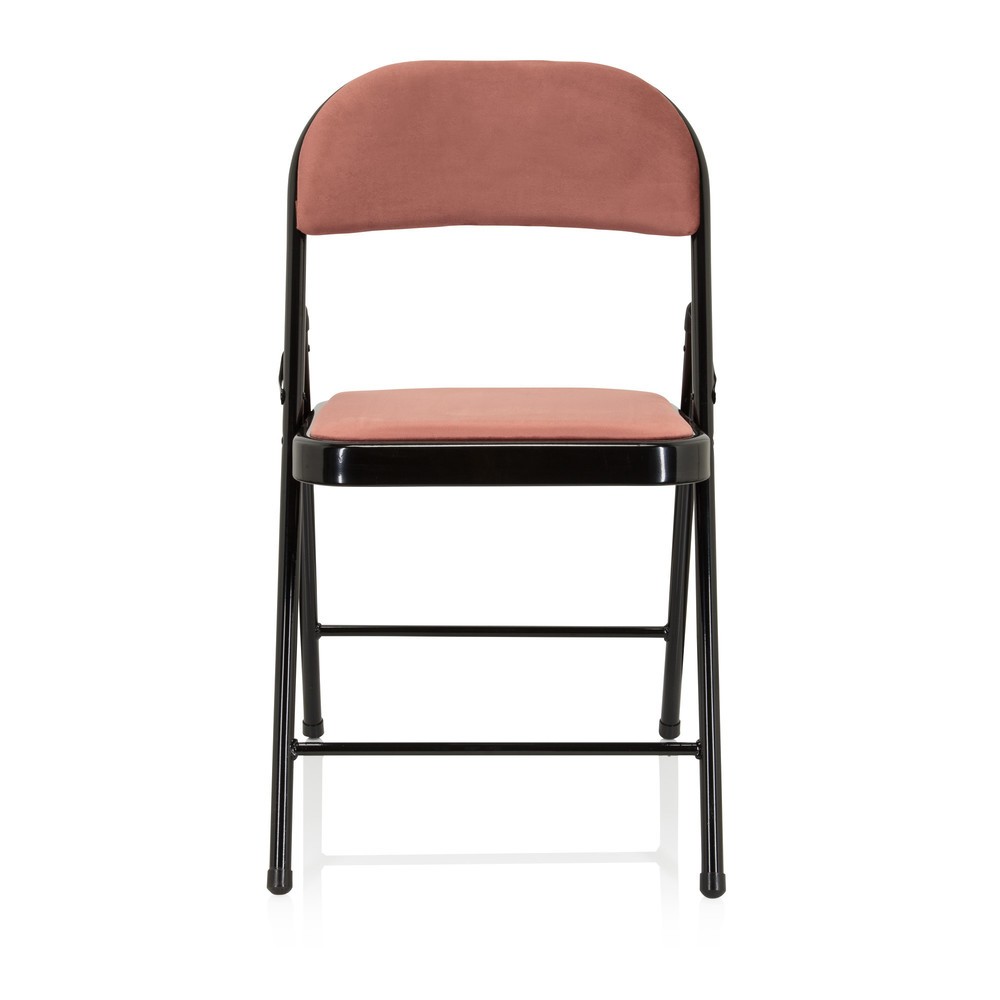Produktabbildung Nr. 1: Vergaderstoel / bezoekersstoel / klapstoel hjh OFFICE TUDELA I fluweel, roze