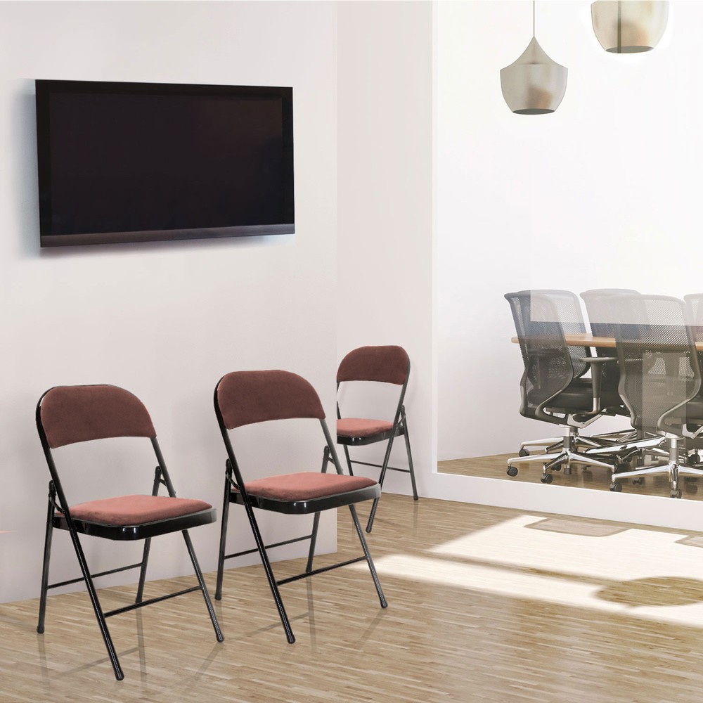 Produktabbildung Nr. 7: Vergaderstoel / bezoekersstoel / klapstoel hjh OFFICE TUDELA I fluweel, roze