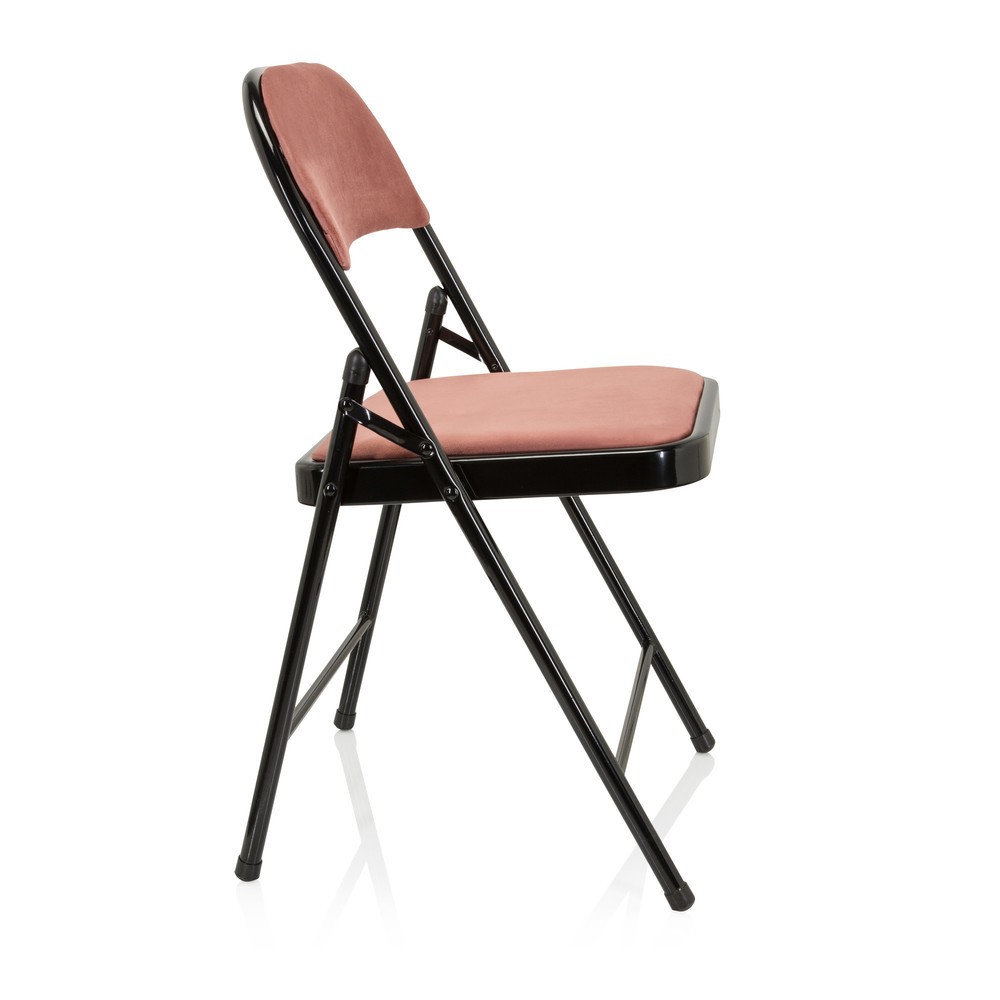 Produktabbildung Nr. 10: Vergaderstoel / bezoekersstoel / klapstoel hjh OFFICE TUDELA I fluweel, roze