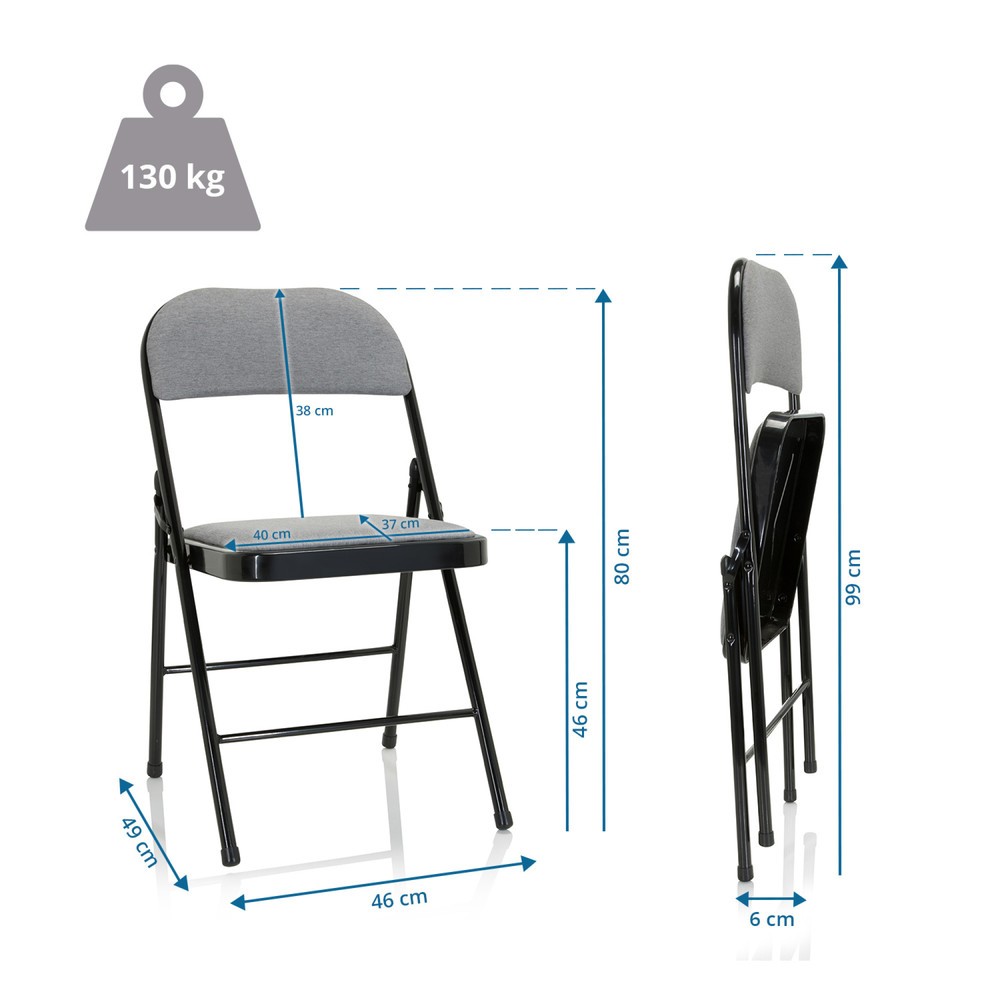 Produktabbildung Nr. 5: Chaise de réunion / chaise-visiteur / chaise pliante hjh OFFICE TUDELA II tissu, gris clair