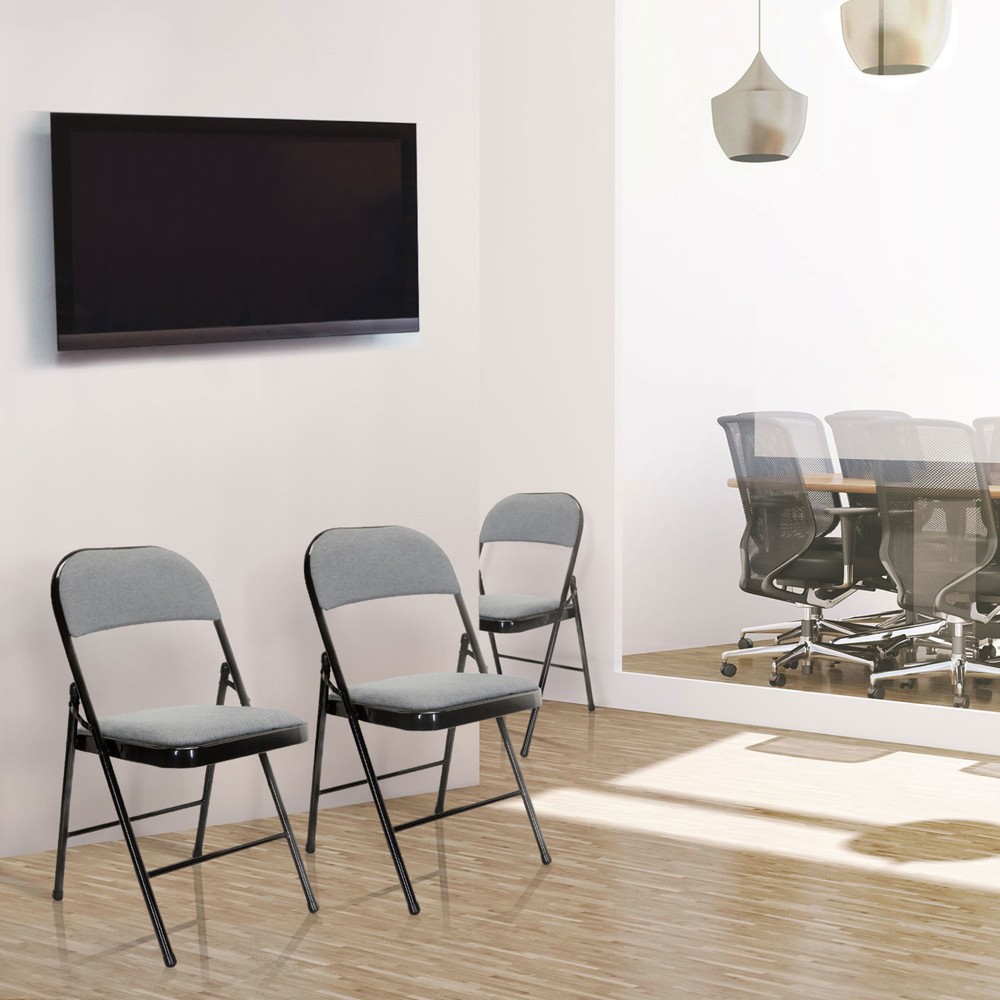 Produktabbildung Nr. 8: Chaise de réunion / chaise-visiteur / chaise pliante hjh OFFICE TUDELA II tissu, gris clair