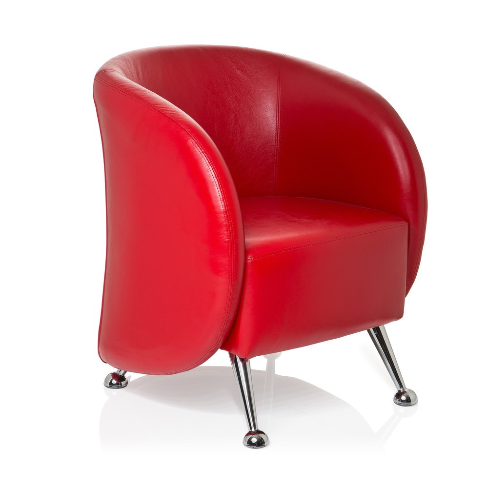 Produktabbildung Nr. 3: Fauteuil lounge / fauteuil club hjh OFFICE / ST. LUCIA similicuir, rouge