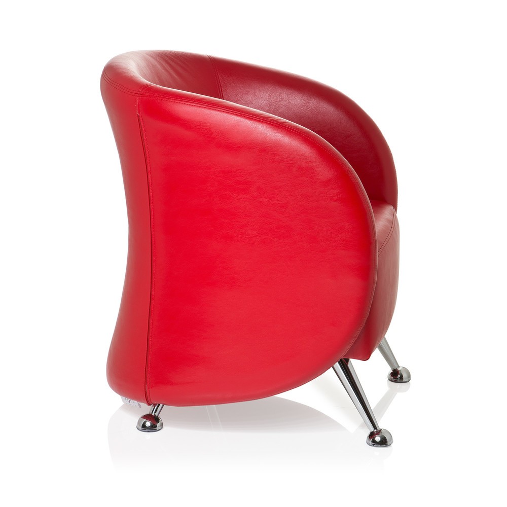 Produktabbildung Nr. 4: Fauteuil lounge / fauteuil club hjh OFFICE / ST. LUCIA similicuir, rouge