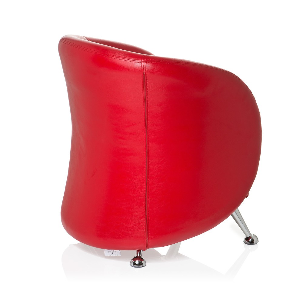 Produktabbildung Nr. 5: Fauteuil lounge / fauteuil club hjh OFFICE / ST. LUCIA similicuir, rouge