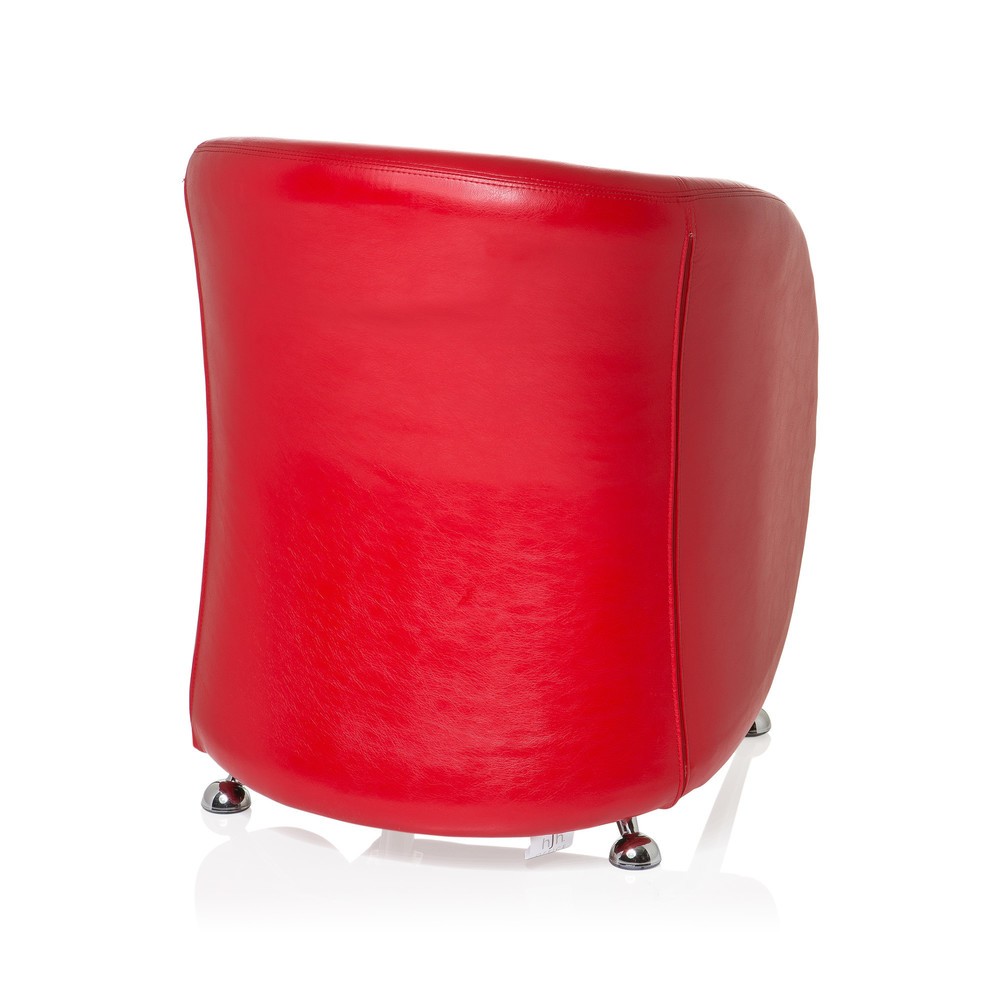 Produktabbildung Nr. 7: Fauteuil lounge / fauteuil club hjh OFFICE / ST. LUCIA similicuir, rouge