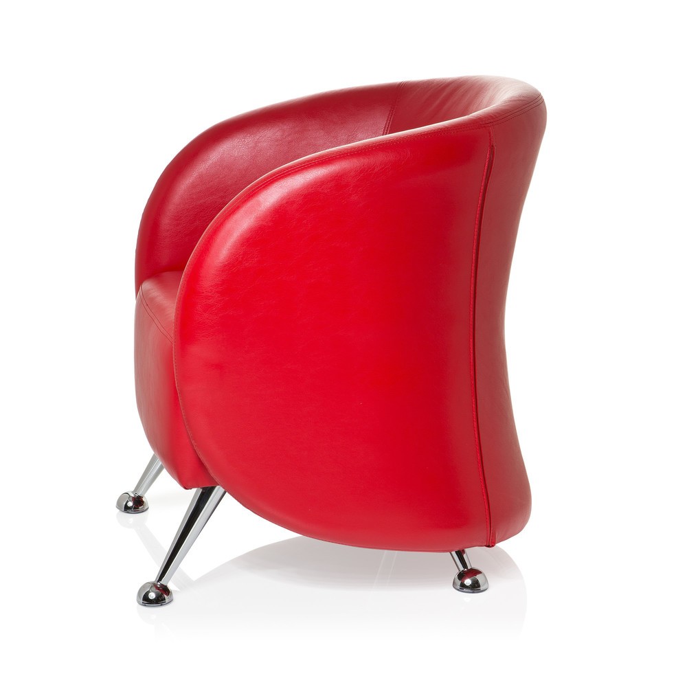 Produktabbildung Nr. 9: Fauteuil lounge / fauteuil club hjh OFFICE / ST. LUCIA similicuir, rouge