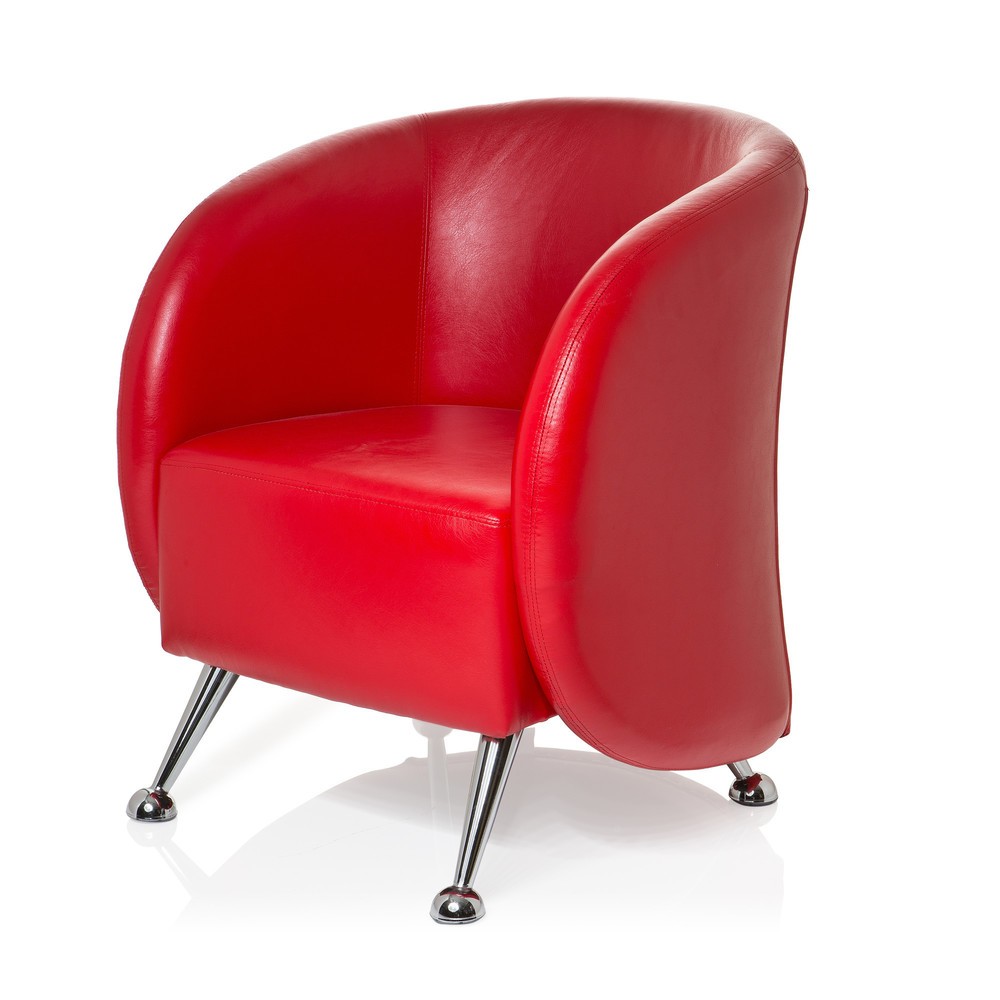 Produktabbildung Nr. 10: Fauteuil lounge / fauteuil club hjh OFFICE / ST. LUCIA similicuir, rouge