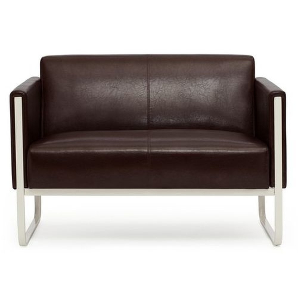 Product afbeelding: Loungebank hjh OFFICE ARUBA frame lichtgrijs kunstleer, 2-zits, bruin
