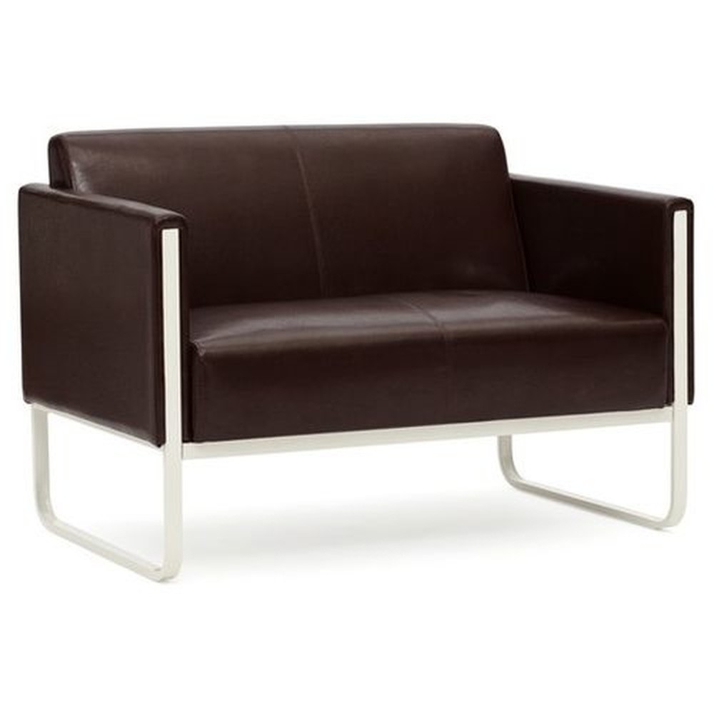 Produktabbildung Nr. 3: Loungebank hjh OFFICE ARUBA frame lichtgrijs kunstleer, 2-zits, bruin