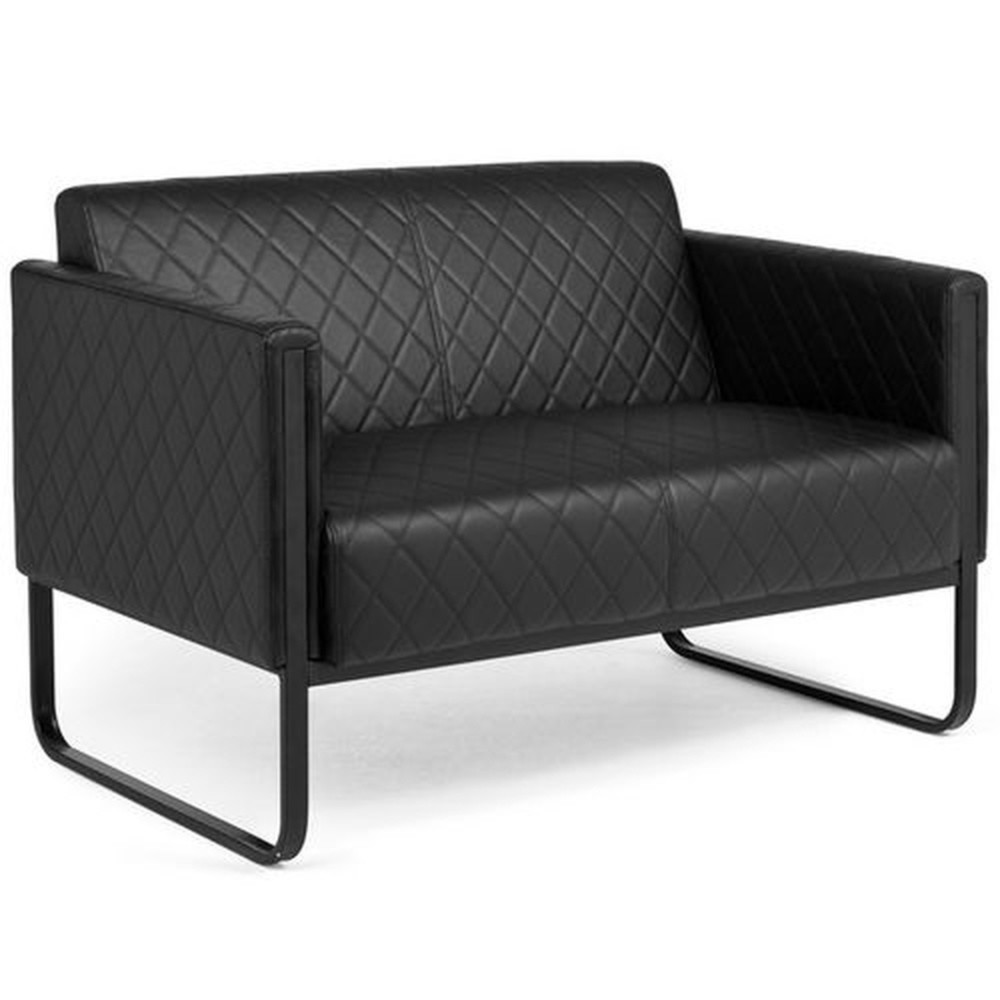 Produktabbildung Nr. 2: Loungebank hjh OFFICE ARUBA BLACK frame zwart kunstleer, 2-zits, zwart