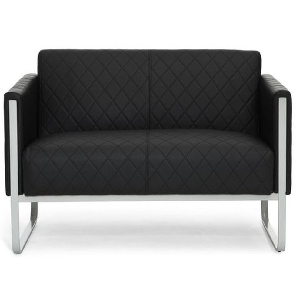Produktabbildung Nr. 1: Loungebank hjh OFFICE ARUBA STEP frame lichtgrijs kunstleer, 2-zits, zwart
