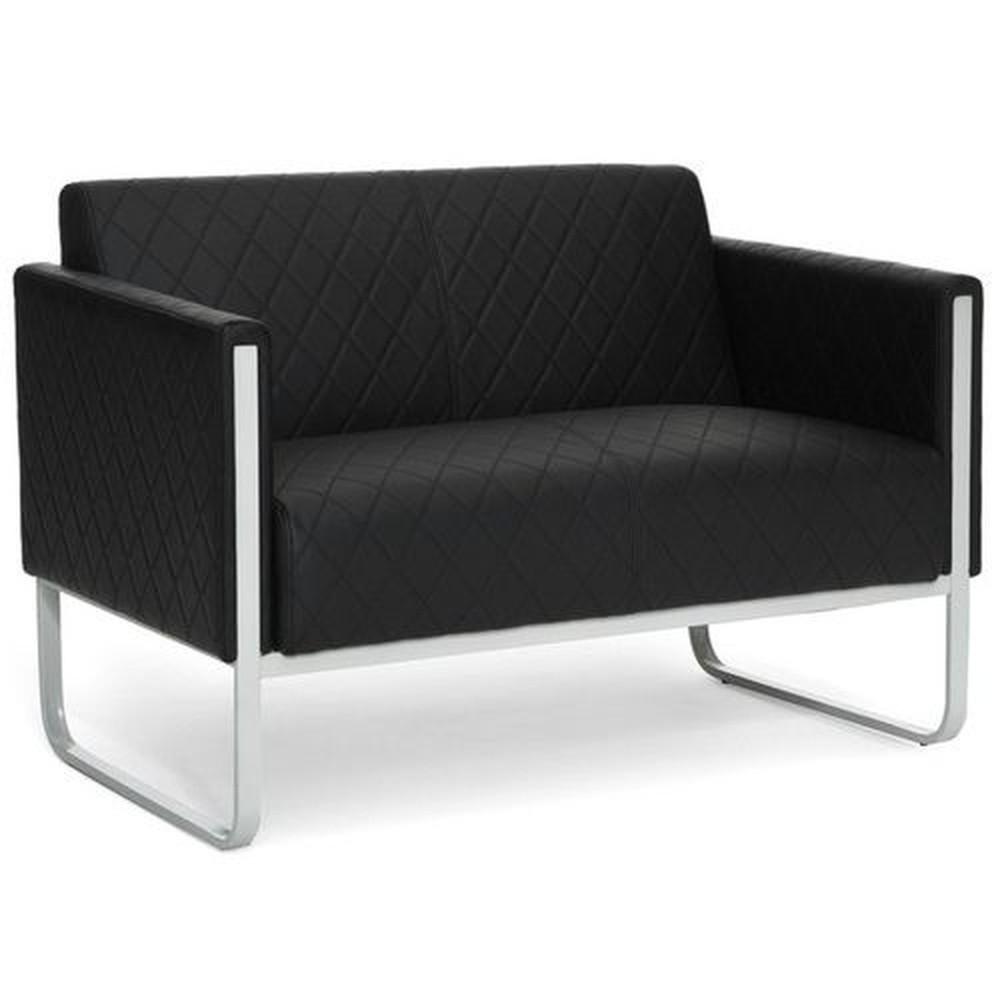 Produktabbildung Nr. 3: Loungebank hjh OFFICE ARUBA STEP frame lichtgrijs kunstleer, 2-zits, zwart