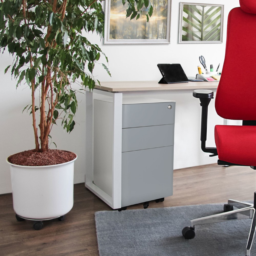 Produktabbildung Nr. 6: Ladekast op wielen hjh OFFICE COLOR I metaal, wit / grijs