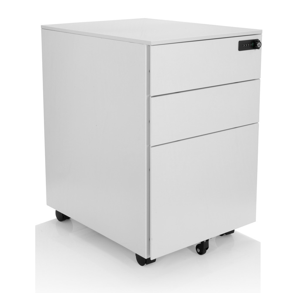 Produktabbildung Nr. 6: Ladekast op wielen hjh OFFICE COLOR OS I metaal wit met cijferslot