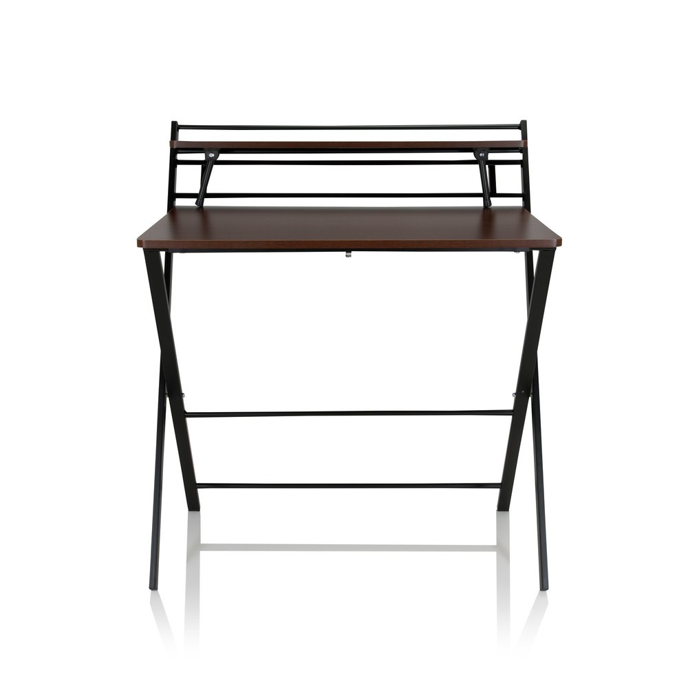 Produktabbildung Nr. 1: Bureau / werktafel hjh OFFICE EASY CLAP 92 x 84, walnoot / zwart