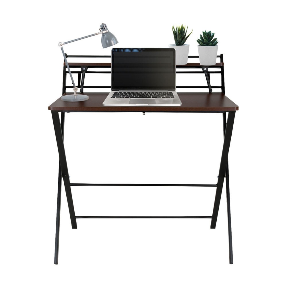 Produktabbildung Nr. 2: Bureau / werktafel hjh OFFICE EASY CLAP 92 x 84, walnoot / zwart