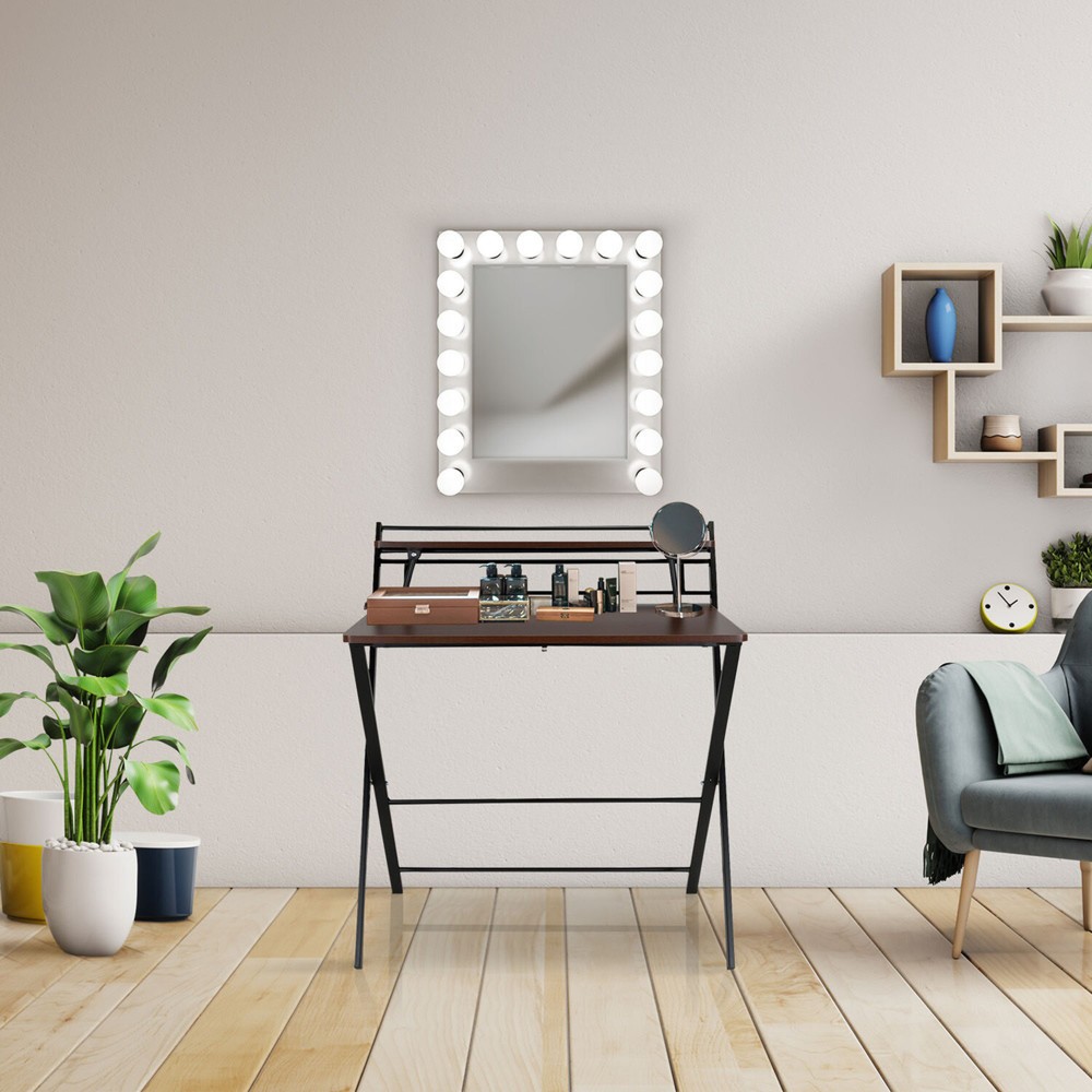 Produktabbildung Nr. 8: Bureau / werktafel hjh OFFICE EASY CLAP 92 x 84, walnoot / zwart