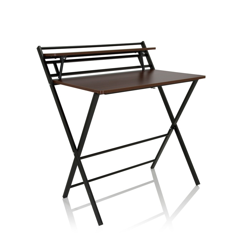 Produktabbildung Nr. 10: Bureau / werktafel hjh OFFICE EASY CLAP 92 x 84, walnoot / zwart