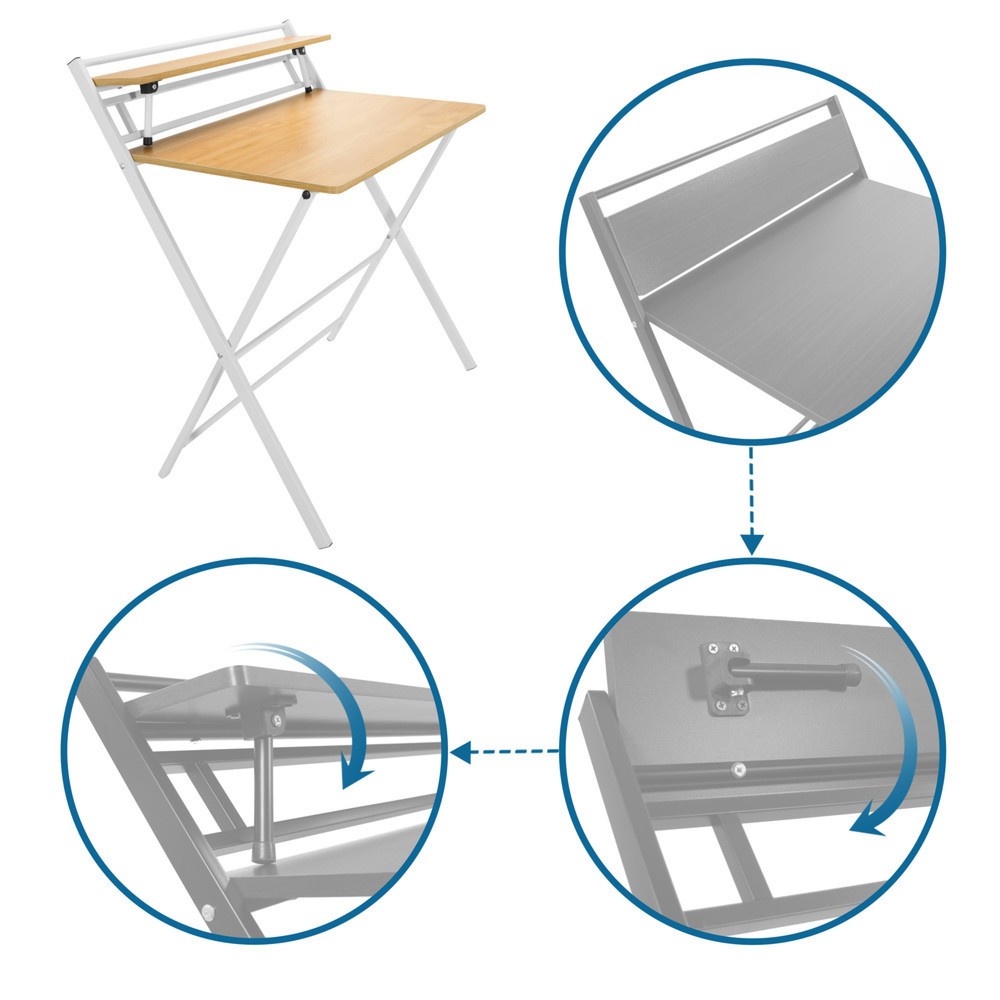 Produktabbildung Nr. 3: Bureau / table de travail hjh OFFICE EASY CLAP 92 x 84, chêne clair / blanc