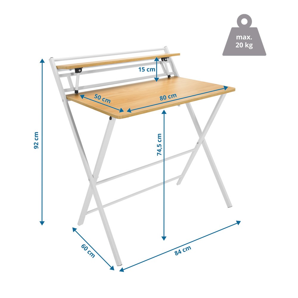 Produktabbildung Nr. 5: Bureau / table de travail hjh OFFICE EASY CLAP 92 x 84, chêne clair / blanc