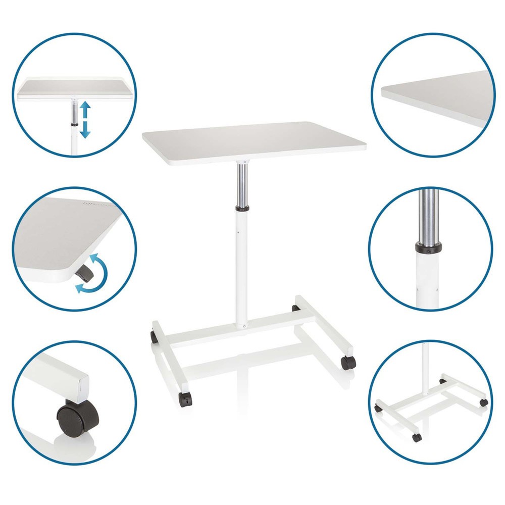 Produktabbildung Nr. 3: Statafel / laptopstandaard OFFICE STAND VM-SU met gasdrukveer & wielen, wit