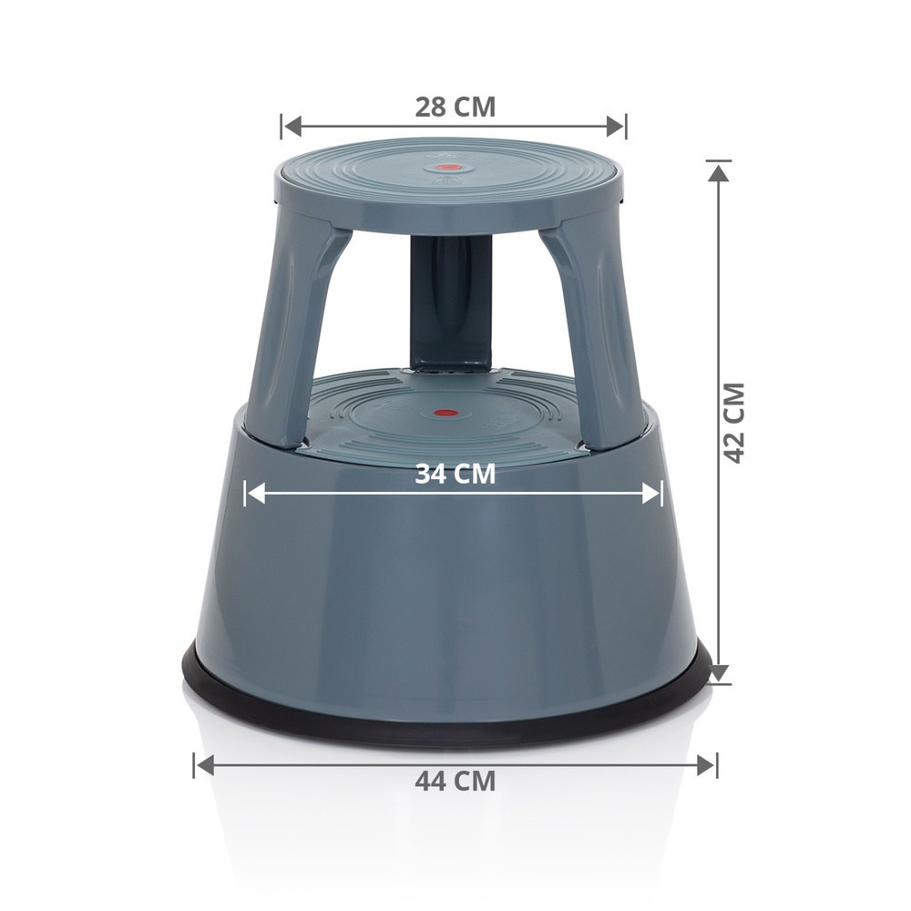 Productafbeelding nr. 10: hjh OFFICE Tritthocker / Rollhocker TIO-M II Metall, Kunststoff, dunkelgrau