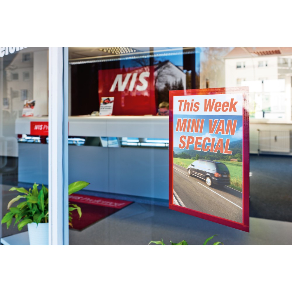 Produktabbildung Nr. 6: Infoframe DURABLE DURAFRAME®, zelfklevend, DIN A4, rood