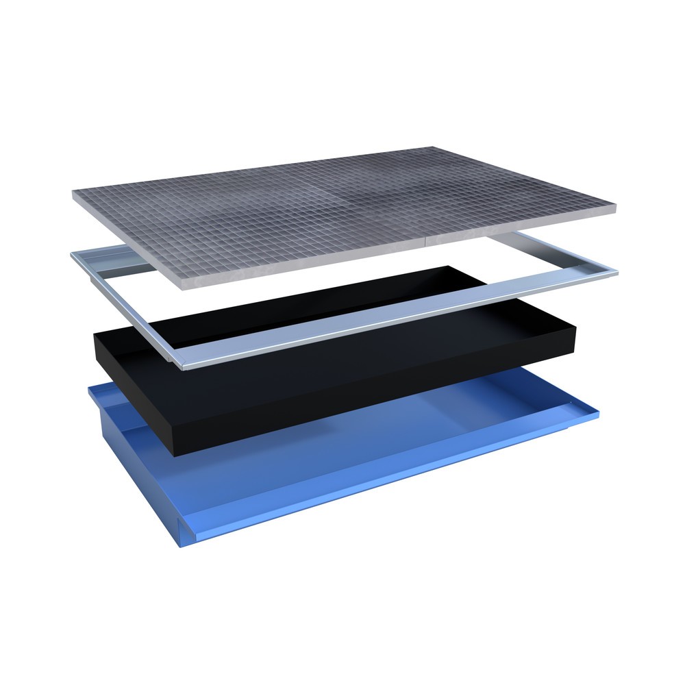 Produktabbildung Nr. 2: Inhangbare lekbak met PE inzetstuk Bauer® EHW 1800 PE, gelakt, lichtblauw