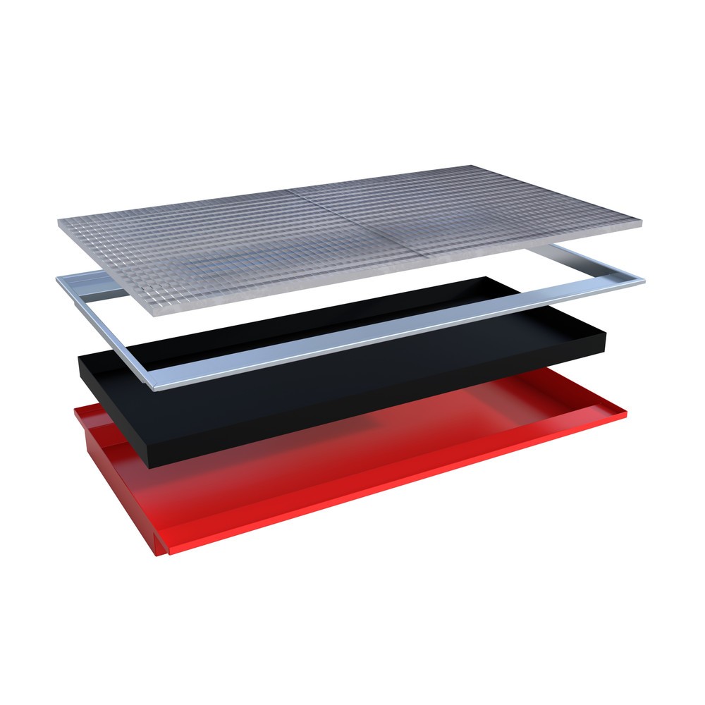 Productafbeelding nr. 2: Inhangbare lekbak met PE inzetstuk Bauer® EHW 2200 PE, gelakt, vuurrood