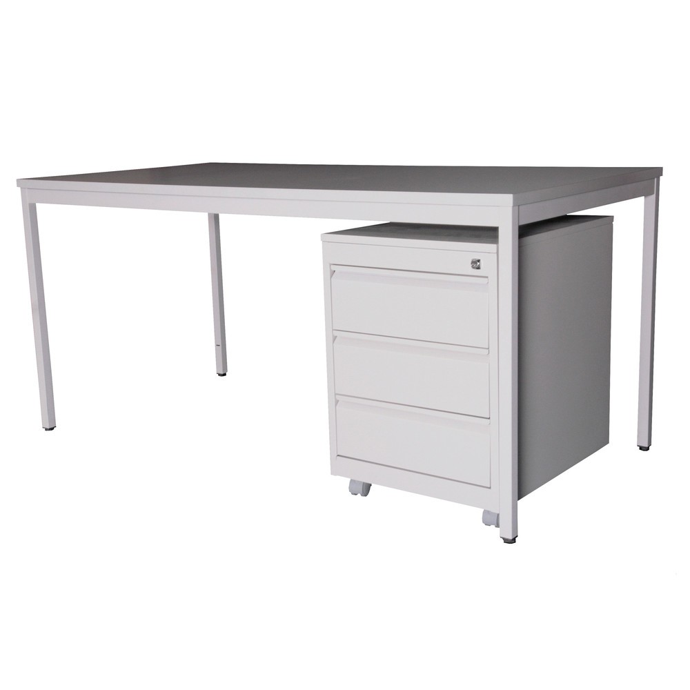 Product afbeelding: Inrichtingsset, bureau lxb 1.800 x 1.000 mm incl. ladekast op wielen, lichtgrijs