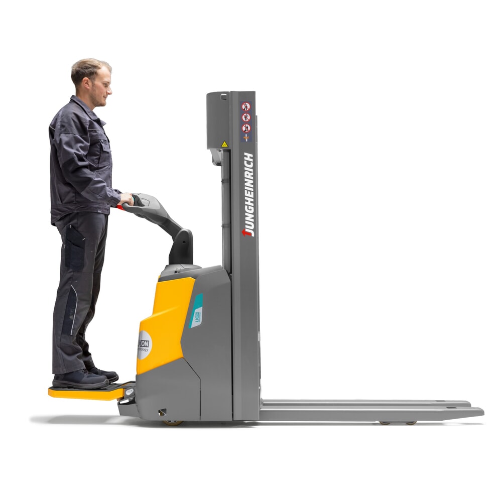 Productafbeelding nr. 10: Jungheinrich elektrische stapelaar ERC 110i DZ met staplatform, drievoudige telescoop hefmast, hefhoogte 4.300 mm, draagvermogen 1.000 kg, proportionele hydraulica