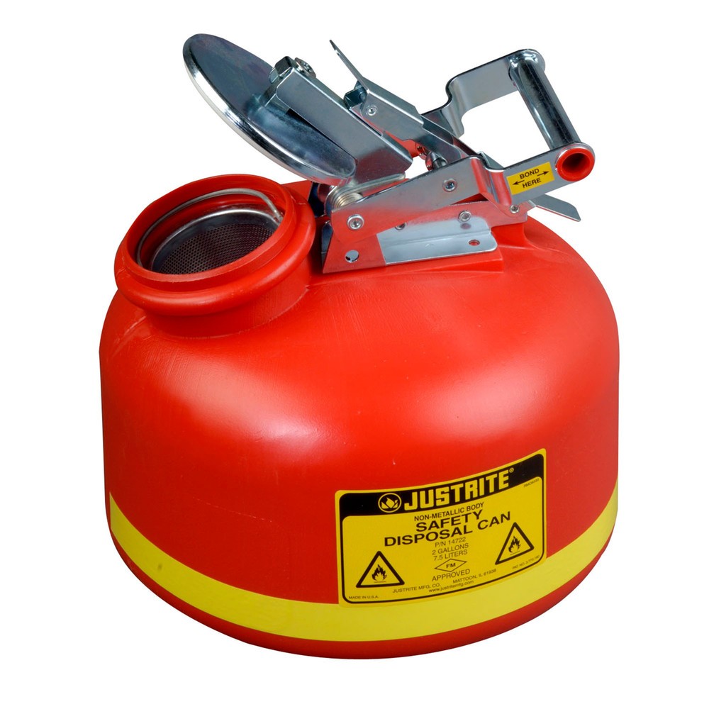 Product afbeelding: HDPE-veiligheidsafvoerreservoir Justrite, rood, 7,5 liter