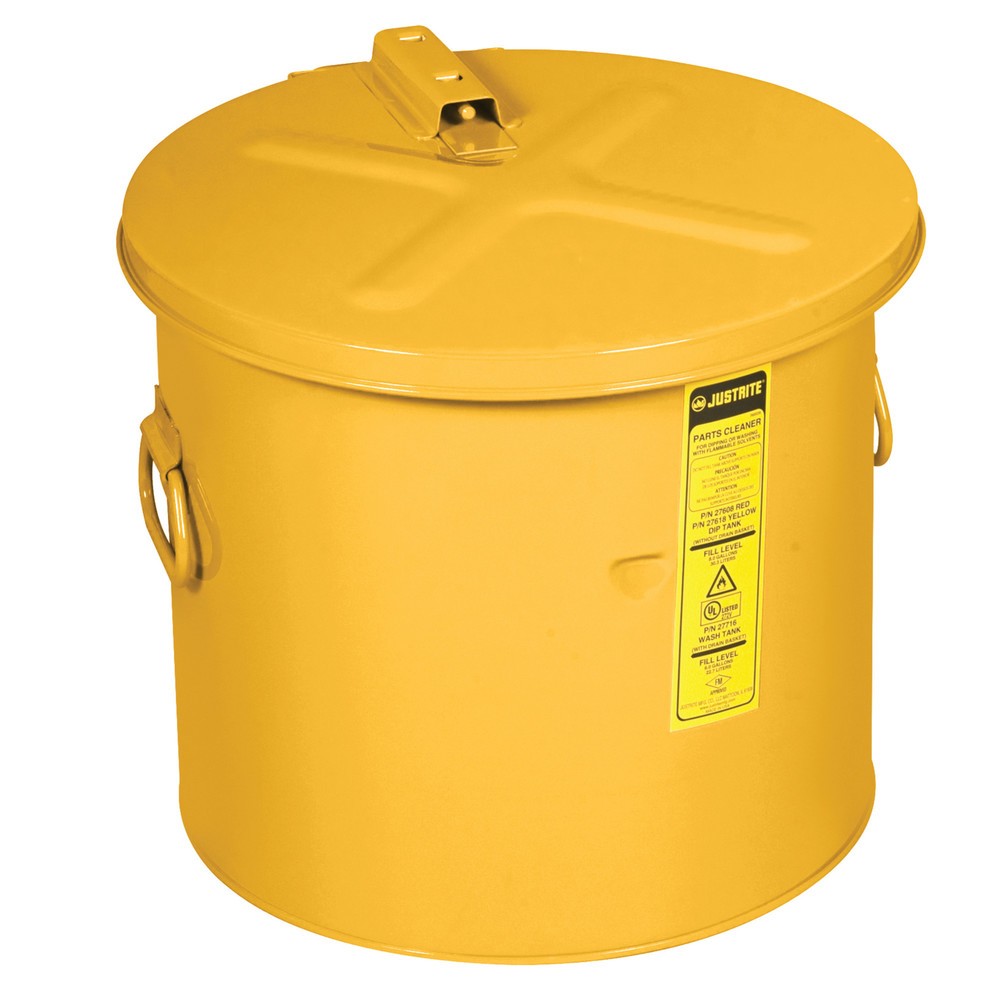 Product afbeelding: Was- en dompelbak Justrite, geel, 30 liter