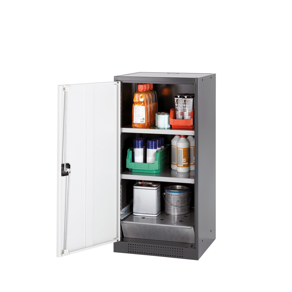 Product afbeelding: Kast voor chemische en giftige stoffen asecos® met legborden, hxbxd 1.105 x 545 x 520 mm, zuiver wit