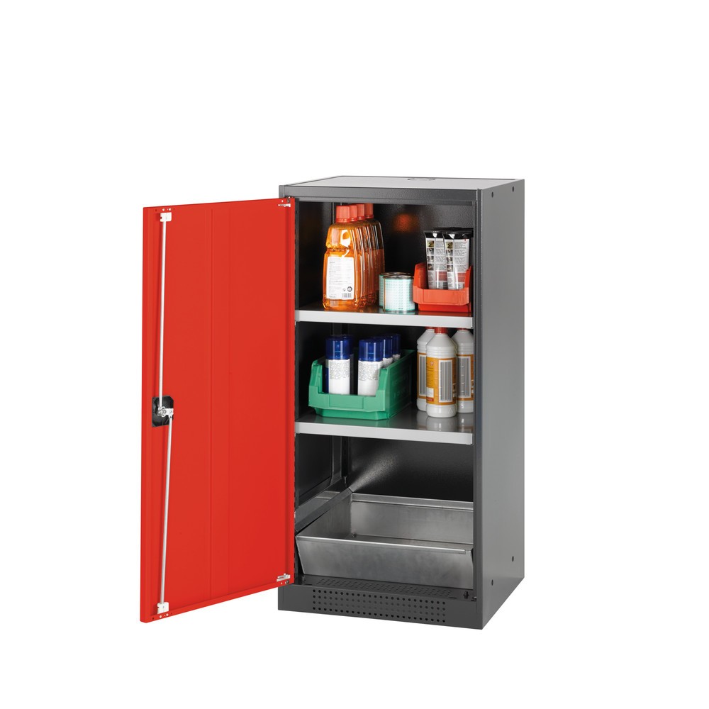 Product afbeelding: Kast voor chemische en giftige stoffen asecos® met legborden, hxbxd 1.105 x 545 x 520 mm, verkeersrood