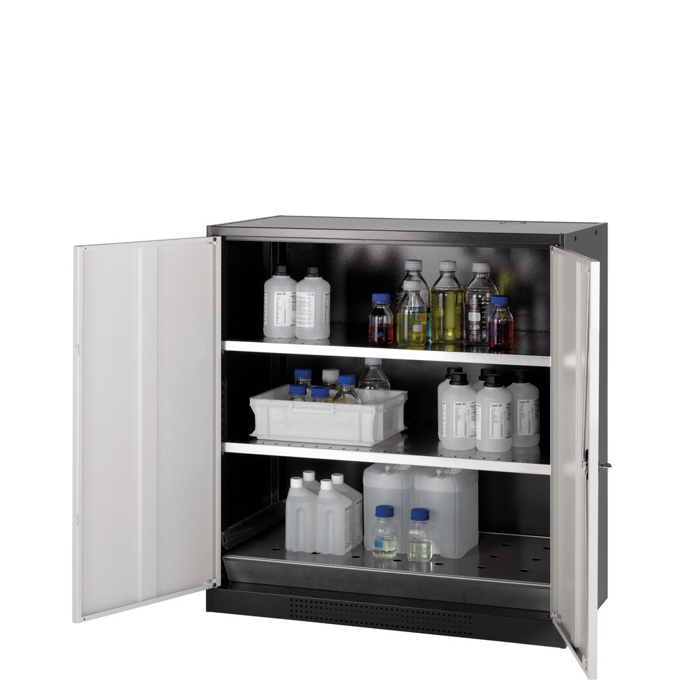 Produktabbildung Nr. 1: Kast voor chemische en giftige stoffen asecos® met legborden, hxbxd 1.105 x 1.055 x 520 mm, lichtgrijs