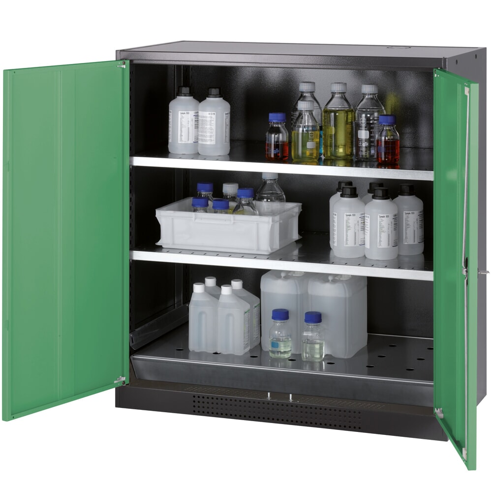 Produktabbildung Nr. 1: Kast voor chemische en giftige stoffen asecos® met legborden, hxbxd 1.105 x 1.055 x 520 mm, resedagroen