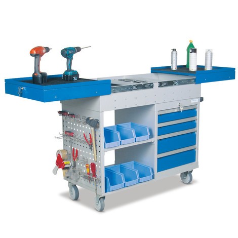 Produktabbildung Nr. 1: Kastwagen, 4 lades, 2 legborden, telescooprail, cap. 500 kg