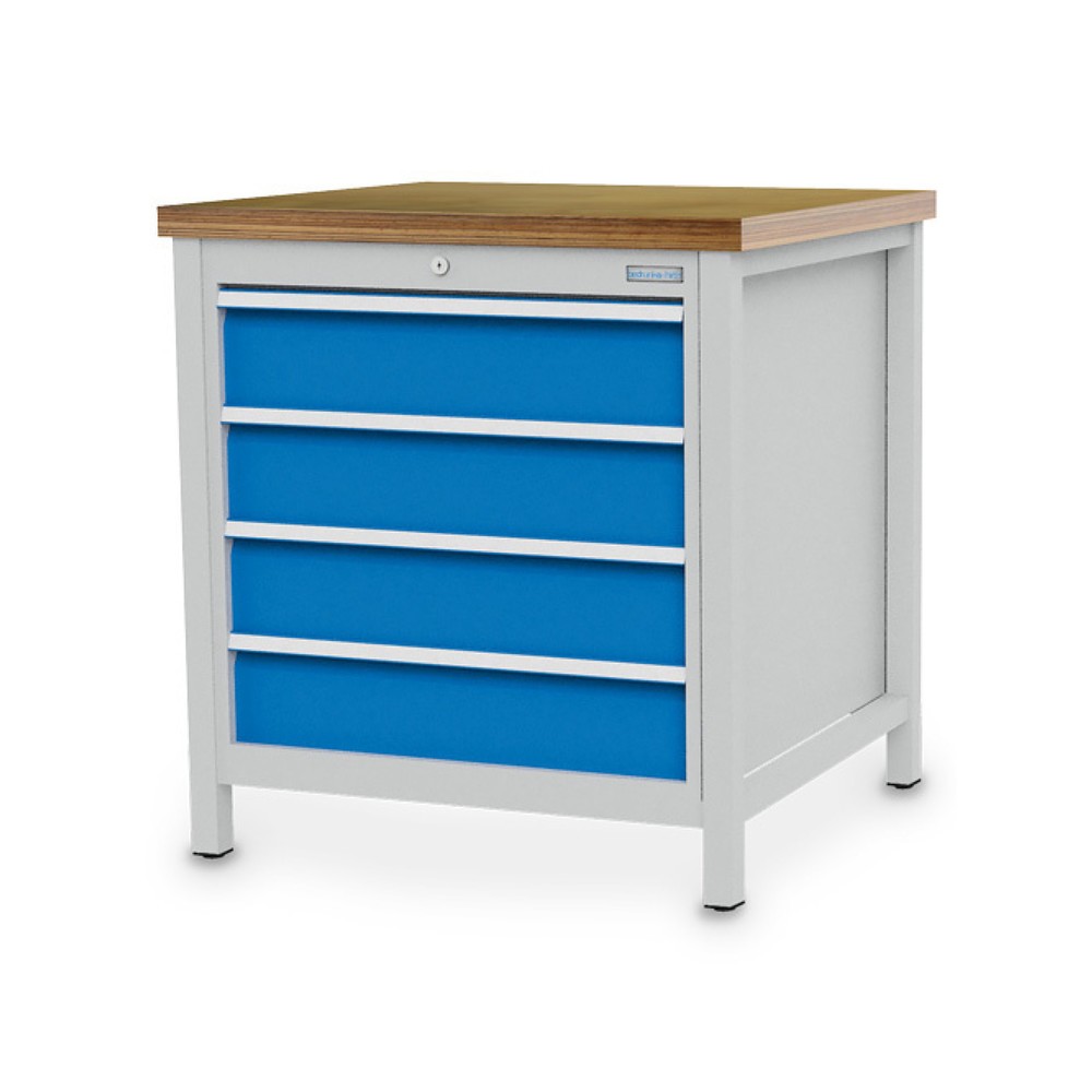 Produktabbildung Nr. 1: Kastwerkbank Bedrunka+Hirth R 24-24, hxbxd 859 x 810 x 750 mm, lichtgrijs, lichtblauw, 4 lades 4x150 mm