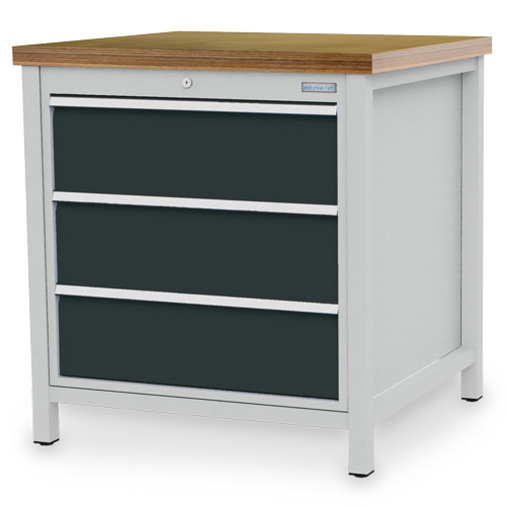 Produktabbildung Nr. 1: Kastwerkbank Bedrunka+Hirth R 24-24, hxbxd 859 x 810 x 750 mm, lichtgrijs, antracietgrijs, 3 lades 3x200 mm