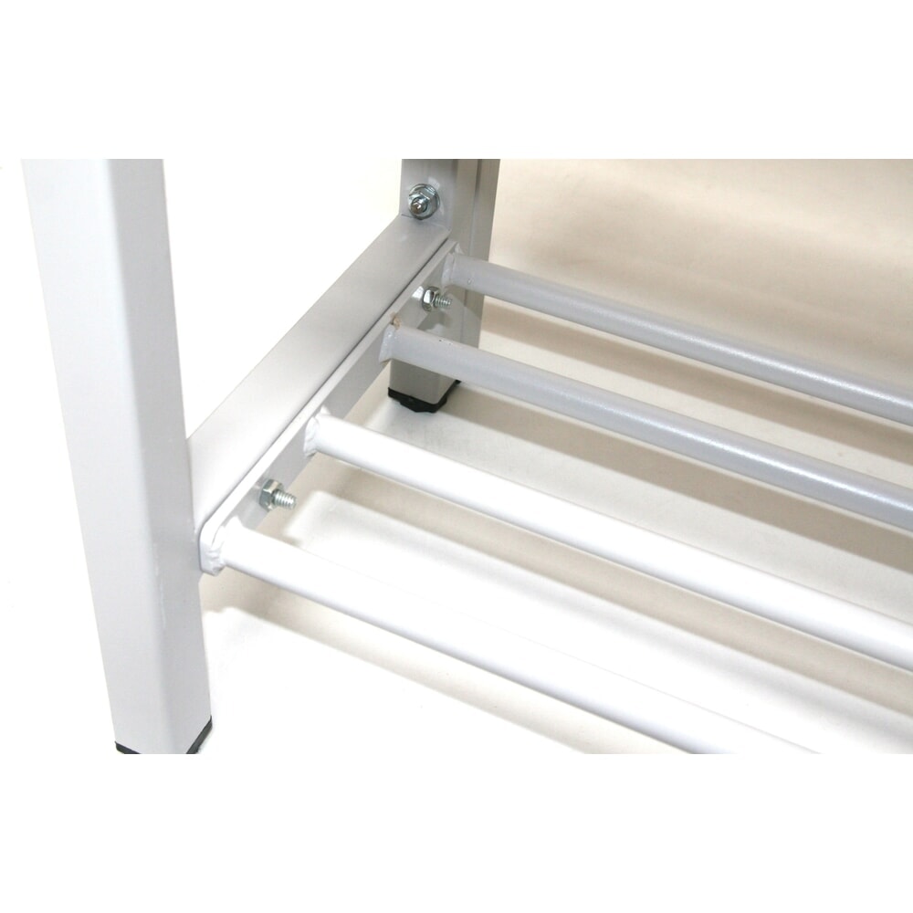Produktabbildung Nr. 3: Kleedkamerbank Steinbock®, 2-zijdig met hakenlijst, lengte 1.500 mm, met schoenenrek